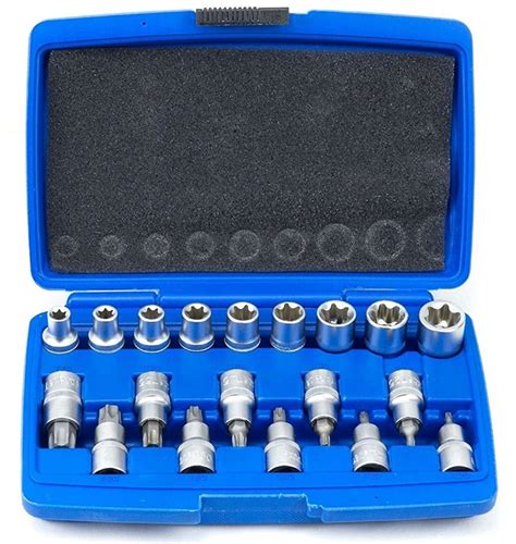 Bits Sockets TORX TORX-E E10-E24 T20-T70 1/2 19pc set - GM-TOOLS - HEX ...