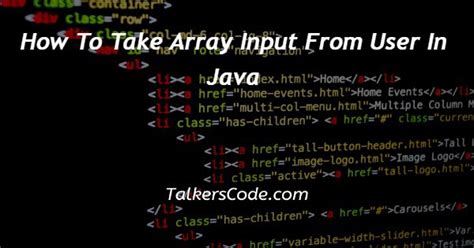 How To Take Array Input From User In Java