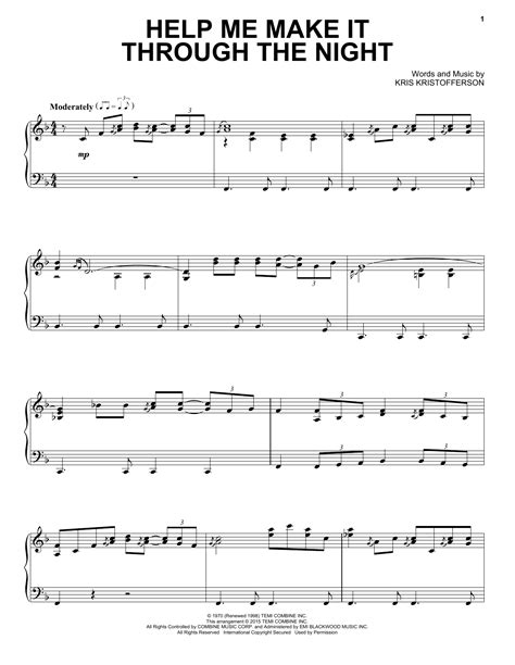 Help Me Make It Through The Night | Sheet Music Direct