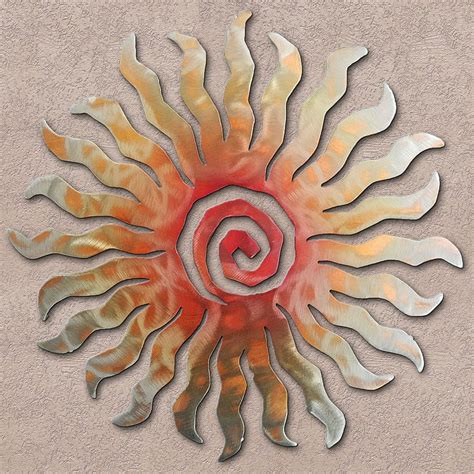 Sunset Swirl 24 Point Sunburst Metal Wall Art Shop Home Decor Art