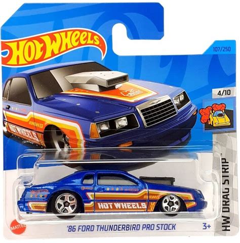 Игрушечная машинка Hot Wheels 86 Ford Thunderbird Pro Stock Metalflake Blue базовая коллекция