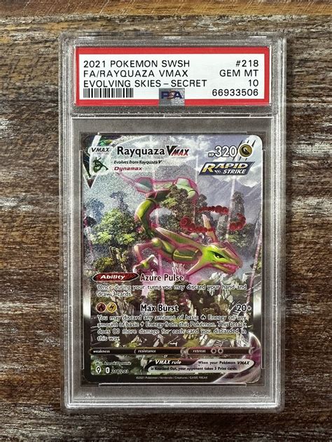 2021 Pokemon Evolving Skies 218 Alt Art Rayquaza Vmax PSA 10 GEM MINT