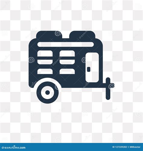 Trailer Vector Icon Isolated On Transparent Background Trailer Stock