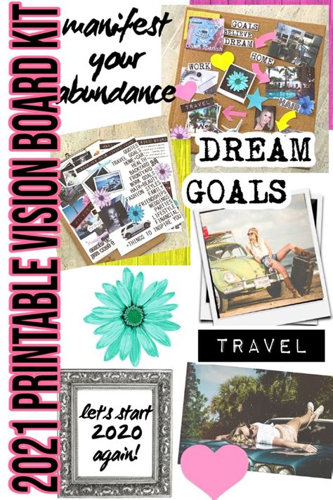 Vision Board Kit With Printable Words Quotes Images Frames Etsy Australia