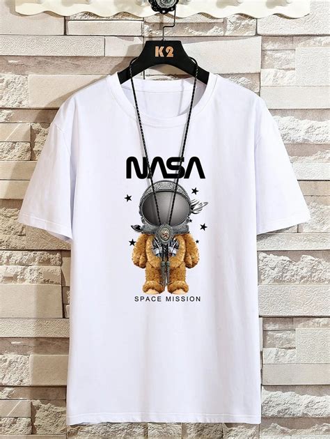 Manfinity Hypemode Homme T Shirt Lettre Astronaute Imprim Mode