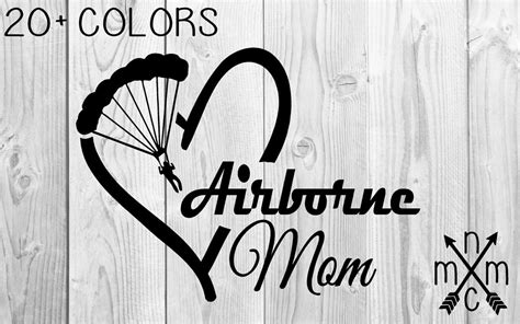 Airborne Wife Mom Girlfriend Love Vinyl Sticker Decal Car Truck Yeti Laptop Macbook Mirror Cup