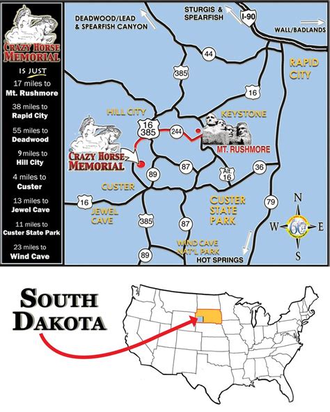 Printable South Dakota Map Of Attractions