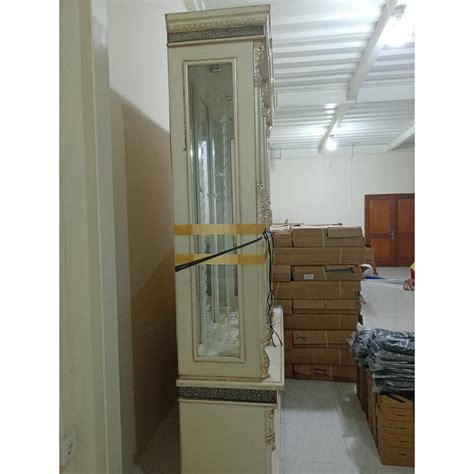 Jual Lemari Hias Kaca Kristal Pintu Ukir Mewah Kayu Multiplek