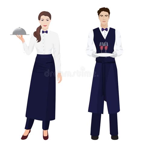 Young Beautiful Waiter Stock Vector Illustration Of Scene 13660356