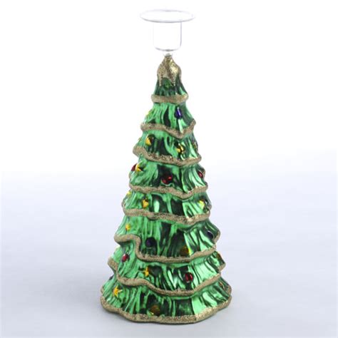 Glass Christmas Tree Candle Holder Candles And Accessories Home Decor