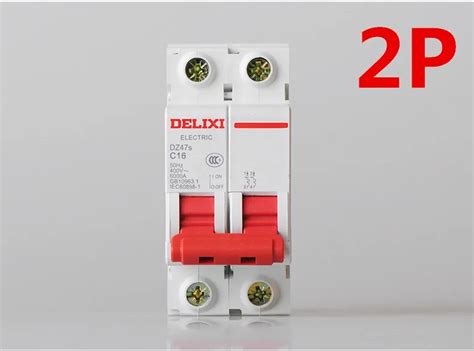 Delixi Mini Circuit Breaker Mcb D Type Dz47 2p 1a 2a 3a 6a 10a 16a 20a