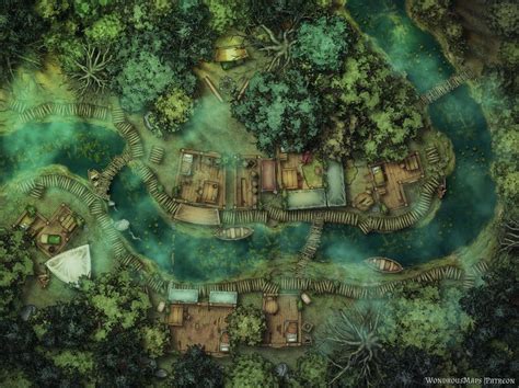 Oc Village In The Swamp X Dnd Fantasy Town Fantasy Map Dnd