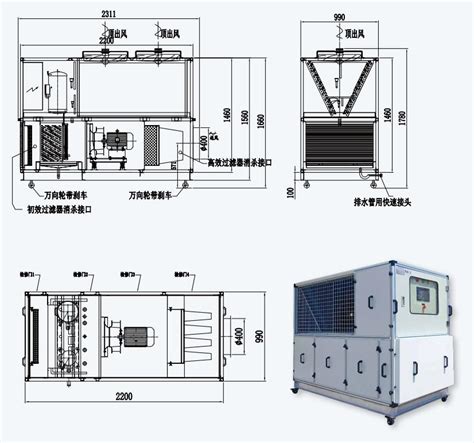 100 Fresh Air Clean Room AHU Air Purification Air Handling Unit For