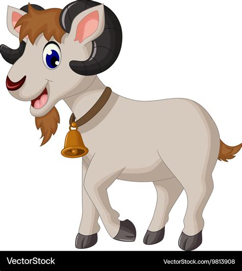 Cartoon Goat Smiling Royalty Free Vector Image