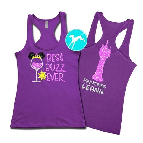 Disney Wine Tank Princess Rapunzel Best Buzz Ever Tangled Minnie Workout Shirt Top Disney Razor