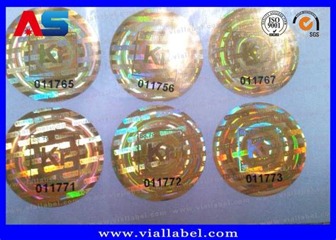 Gold Color Custom Holographic Stickers With Serial Number Hologram