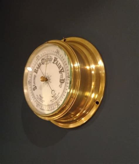 Victorian Polished Brass Ship S Bulkhead Barometer Sturmans Antiques