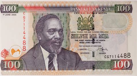 Kenia Shillings Shilingi Banknote Mzee Jomo Kenyatta I