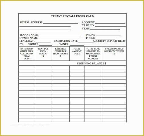 Ledger Sheet Template Free Of 10 Rental Ledger Templates Pdf ...