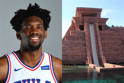 Watch Joel Embiid Chickens Out On A Water Slide