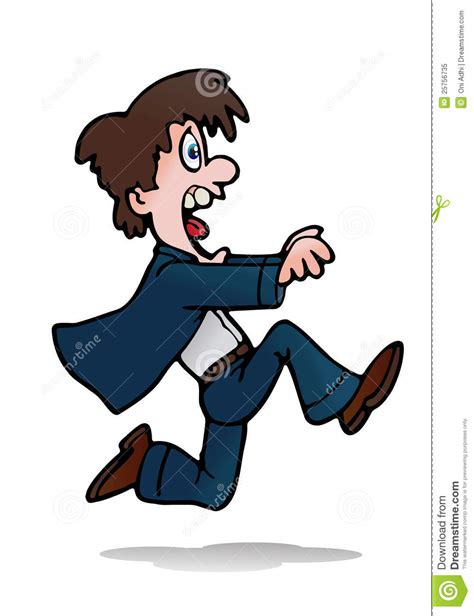 Cartoon Man Running Away - Away Running Cartoon Man Comic Vector ...