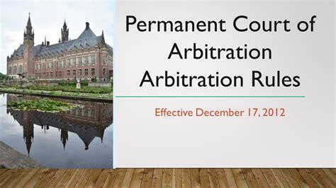 Permanent Court Of Arbitration Arbitration Rules Youtube