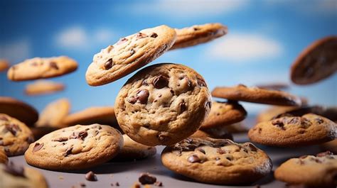 Premium Ai Image Chocolate Cookies Hd Wallpaper Photographic Image