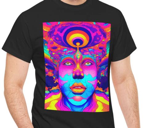 Psychedelic Trippy Hippy Colorful Graphic Art Mens T Shirt Tee Cotton