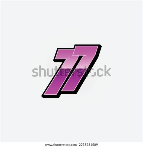 Number Vector Sports Racing Number 77 Stock Vector (Royalty Free ...