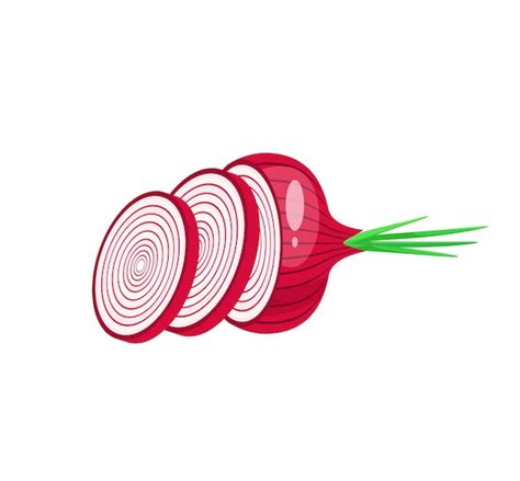 Premium Vector Sliced Onion On A White Background Cartoon Design