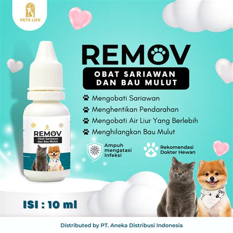 Jual REMOV Obat Sariawan Dan Bau Mulut Untuk Kucing Dan Anjing 10ml