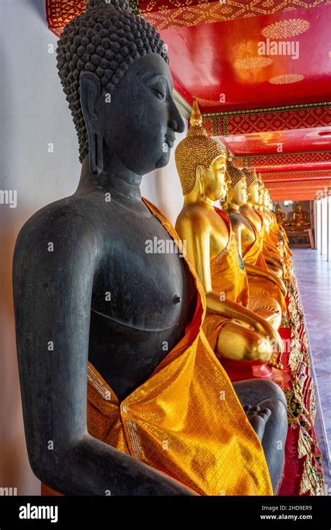 Buddhist Statues And Figures In A Worship Temple In The Thailand