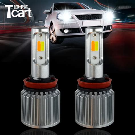 Tcart Pcs Car Led Fog Driving Lamps Dual Color White Fog Lights Yellow