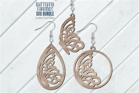 Butterfly Earring Svg Bundle Laser Cut Files Butterfly Svg