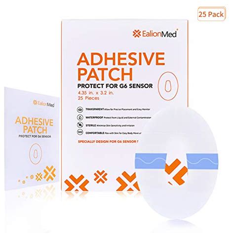 Adhesive Patch for Dexcom G6 Sensor, Medical Grade Adhesive G6 Tape, 25 Pack, Clear Color ...