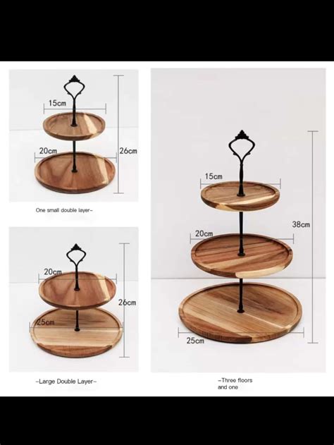 Soporte De Madera Para Pastel De Varios Niveles Bandeja De Fruta Para