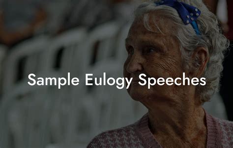 Sample Eulogy Speeches - Eulogy Assistant