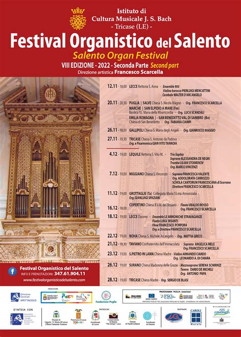 INCREDIBILE IL FESTIVAL ORGANISTICO DEL SALENTO VIENE A TROVARCI A