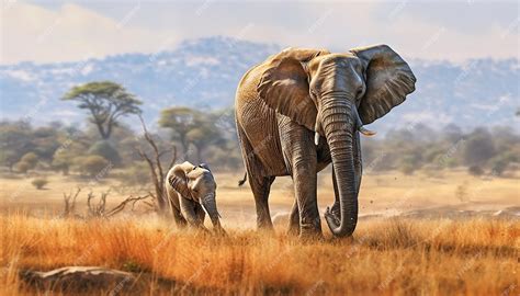 Premium Photo | African elephant herd walking in the wilderness at sunset generated by AI