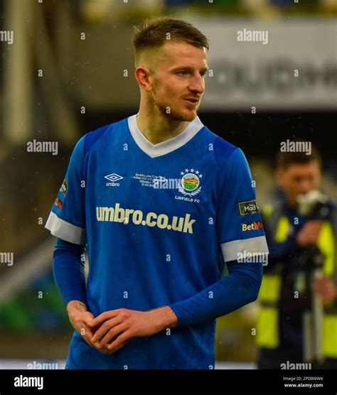 Sam Roscoe, Linfield FC player. BetMcLean Cup Final 2023, Linfield Vs ...