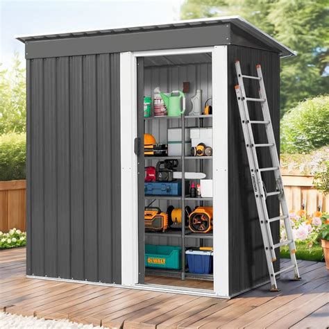 DreamCurship Steel Outdoor Storage Shed, 5' x 3', Lawn Equipment Yard ...