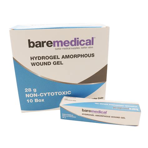 Baremed Hydrogel Amorphous Wound Gel 28g Tube Box 10 Topcat Healthcare