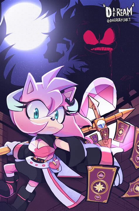 Magical Hammer Amy Rose and Werewolf Sonic by Deaream on DeviantArt