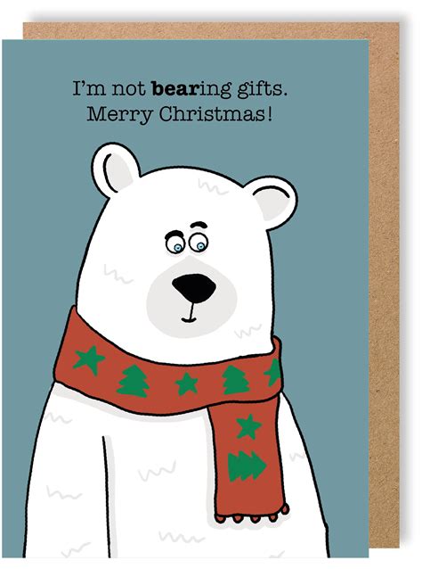 Christmas Polar Bear Greetings Card Lukehorton Art Luke Horton Art