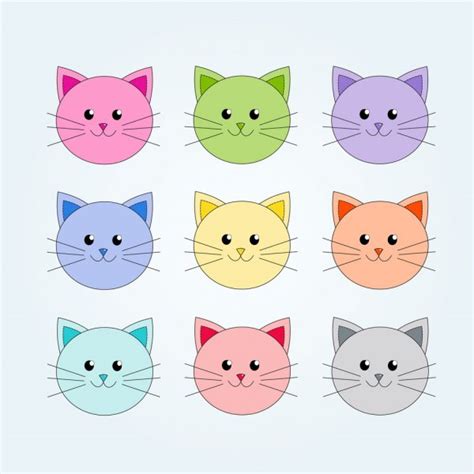 Collection Different Portraits Of Cats Stock Vector Image By ©tanor