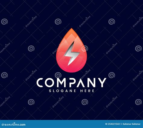 Abstract Modern 3d Water Drop Energy Logo Design Stock Vector