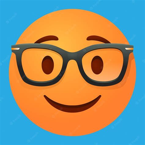 Premium Vector | Emoji face with nerd glasses