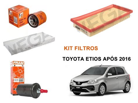 Kit Filtro Ar Cabine Oleo Combustivel Toyota Etios A