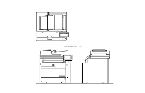 HP Laserjet Printer Free CAD Drawings