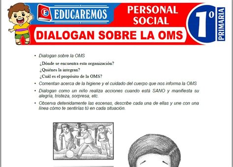 Dialogan Sobre La OMS Para Primero De Primaria Fichas GRATIS